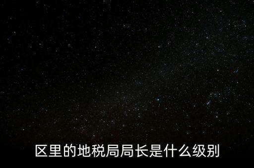 區(qū)里的地稅局局長是什么級別