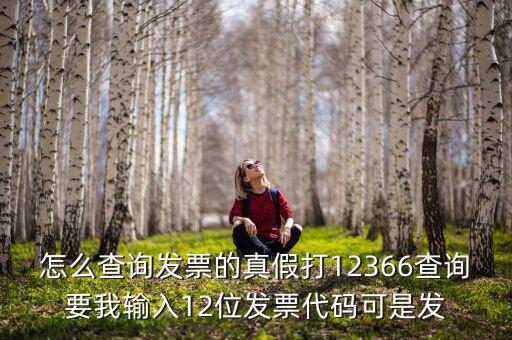 怎么查詢發(fā)票的真假打12366查詢要我輸入12位發(fā)票代碼可是發(fā)