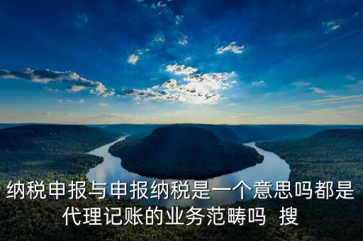 納稅申報與申報納稅是一個意思嗎都是代理記賬的業(yè)務范疇嗎  搜