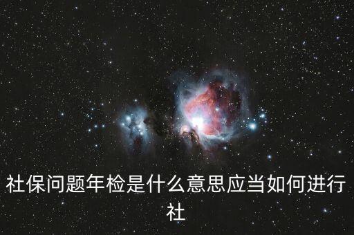 社保問題年檢是什么意思應(yīng)當(dāng)如何進(jìn)行社