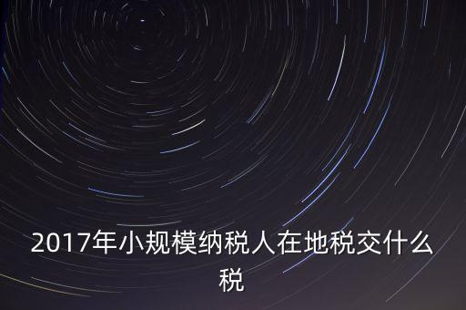 2017年小規(guī)模納稅人在地稅交什么稅