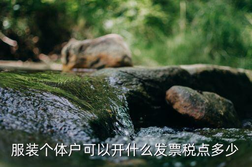 服裝個體戶可以開什么發(fā)票稅點(diǎn)多少