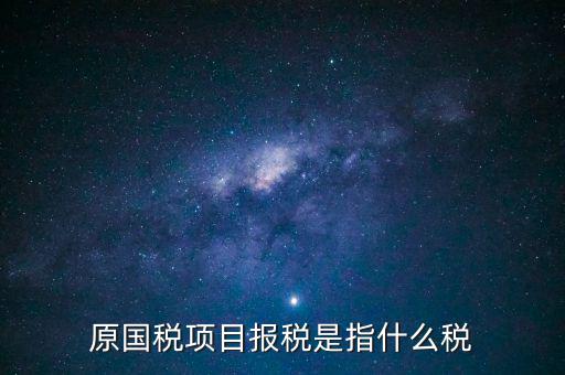 原國稅項目報稅是指什么稅