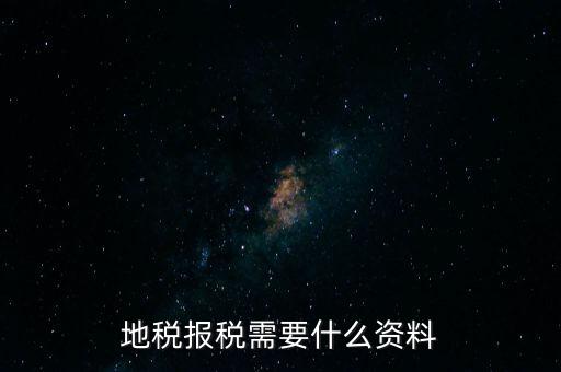 地稅報稅需要什么資料