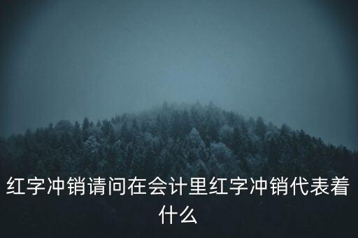 紅字沖銷(xiāo)請(qǐng)問(wèn)在會(huì)計(jì)里紅字沖銷(xiāo)代表著什么