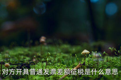 對方開具普通發(fā)票差額征稅是什么意思