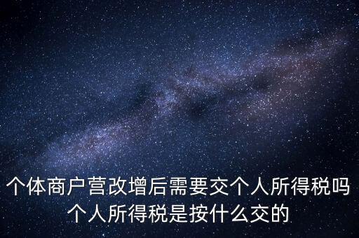 個體商戶營改增后需要交個人所得稅嗎個人所得稅是按什么交的