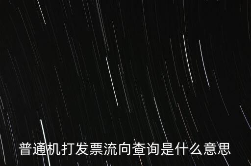 普通機打發(fā)票流向查詢是什么意思