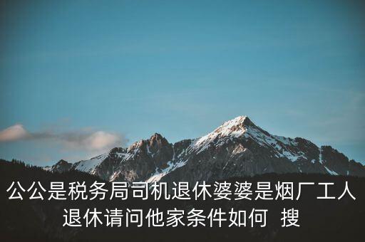 公公是稅務(wù)局司機退休婆婆是煙廠工人退休請問他家條件如何  搜