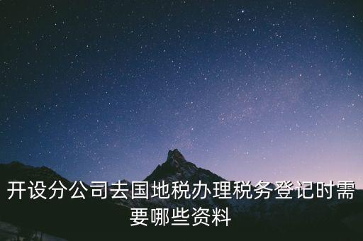 開設(shè)分公司去國地稅辦理稅務(wù)登記時需要哪些資料