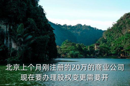 北京上個(gè)月剛注冊(cè)的20萬的商業(yè)公司現(xiàn)在要辦理股權(quán)變更需要開