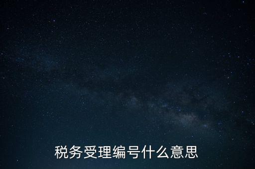 稅務受理編號什么意思