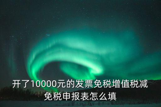 開了10000元的發(fā)票免稅增值稅減免稅申報(bào)表怎么填