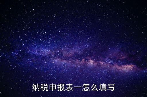 納稅申報表一怎么填寫