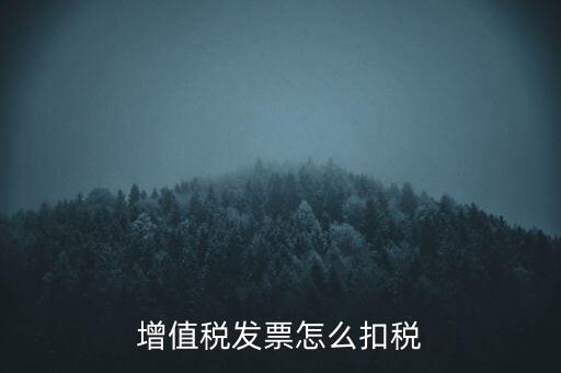 增值稅發(fā)票怎么扣稅