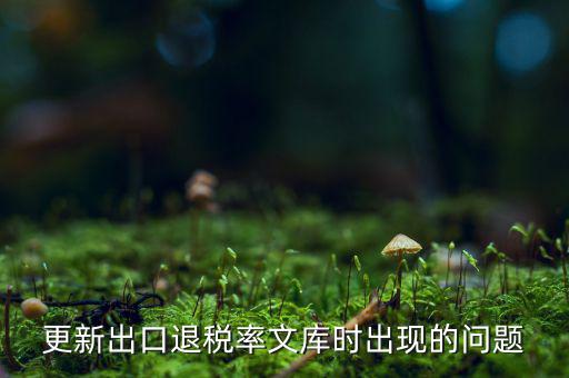 出口退稅文庫如何更新，請問各位出口退稅系統(tǒng)里的代碼庫怎么更新啊怎么老沒反應(yīng)的呢