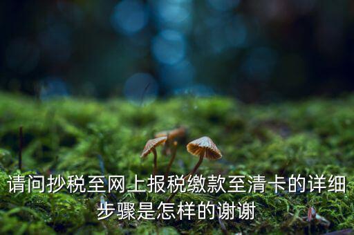 請(qǐng)問(wèn)抄稅至網(wǎng)上報(bào)稅繳款至清卡的詳細(xì)步驟是怎樣的謝謝