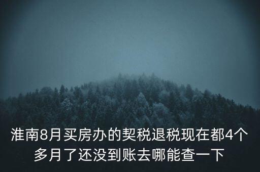 淮南8月買房辦的契稅退稅現(xiàn)在都4個多月了還沒到賬去哪能查一下