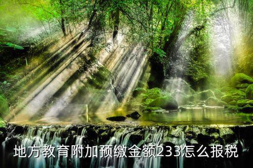 預繳增值稅如何申報附加稅，地方教育附加預繳金額233怎么報稅