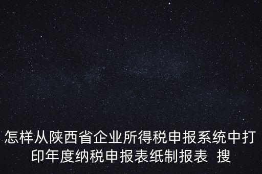 怎樣從陜西省企業(yè)所得稅申報系統(tǒng)中打印年度納稅申報表紙制報表  搜