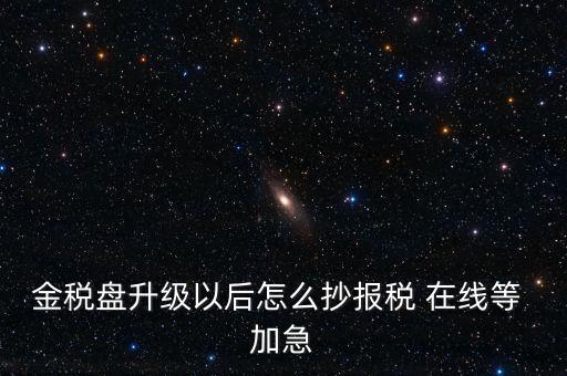 金稅盤升級以后怎么抄報稅 在線等 加急