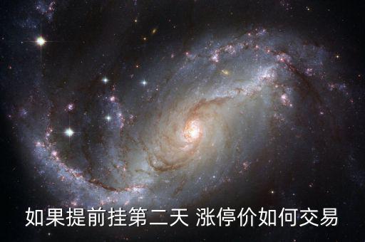 如果提前掛第二天 漲停價如何交易