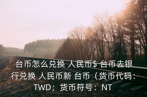  臺(tái)幣怎么兌換 人民幣$ 臺(tái)幣去銀行兌換 人民幣新 臺(tái)幣（貨幣代碼：TWD；貨幣符號(hào)：NT