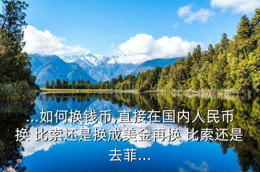 ...如何換錢幣,直接在國(guó)內(nèi)人民幣換 比索還是換成美金再換 比索還是去菲...