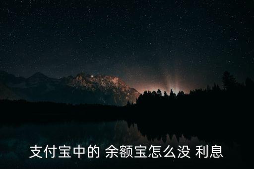 支付寶中的 余額寶怎么沒(méi) 利息