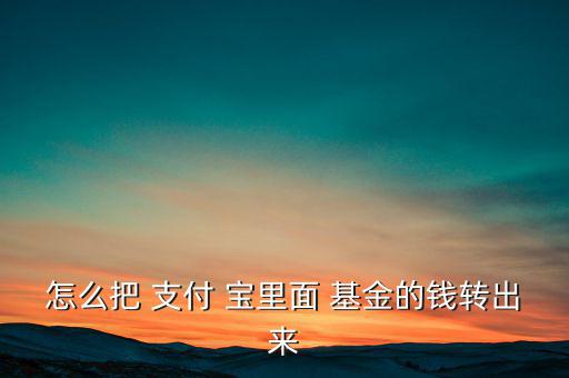 怎么把 支付 寶里面 基金的錢轉(zhuǎn)出來