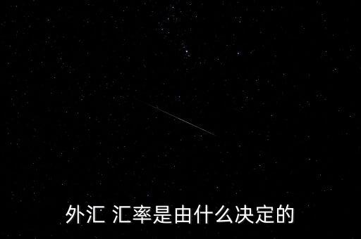 外匯 匯率是由什么決定的