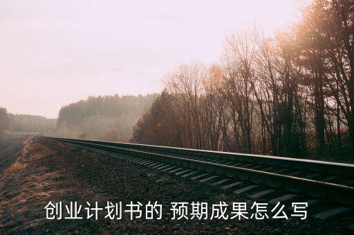 創(chuàng)業(yè)計劃書的 預期成果怎么寫