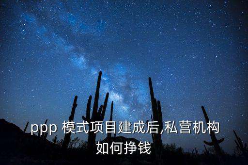  ppp 模式項(xiàng)目建成后,私營機(jī)構(gòu)如何掙錢