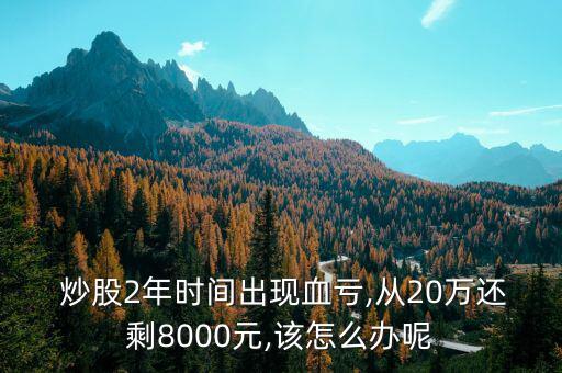  炒股2年時間出現(xiàn)血虧,從20萬還剩8000元,該怎么辦呢