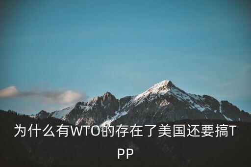 為什么有WTO還會(huì)產(chǎn)生tpp，為什么有WTO的存在了美國(guó)還要搞TPP