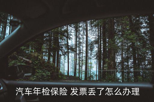  汽車(chē)年檢保險(xiǎn) 發(fā)票丟了怎么辦理