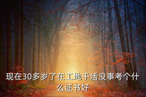 現(xiàn)在30多歲了在工地干活沒(méi)事考個(gè)什么證書好