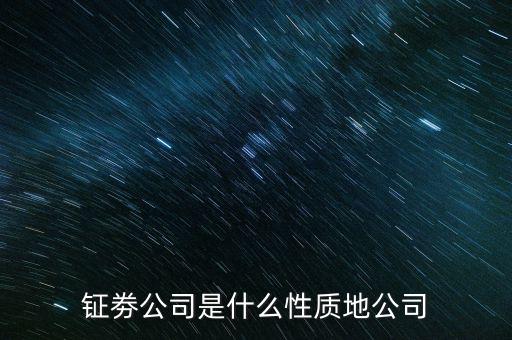 鉦劵公司是什么性質(zhì)地公司