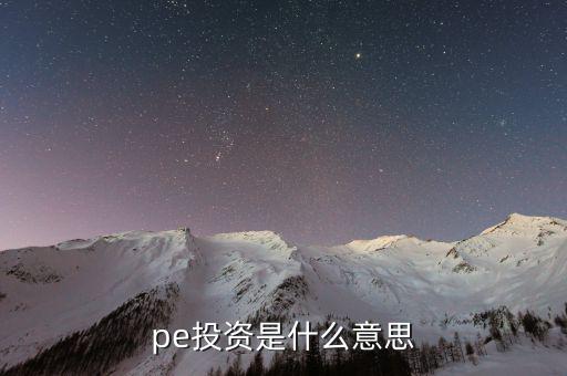 什么叫pe投資，pe投資是什么意思