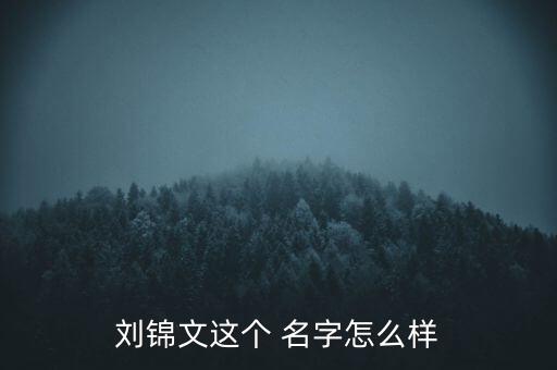 劉錦文這個(gè) 名字怎么樣