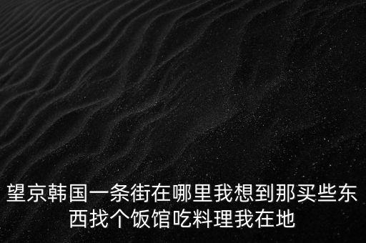 望京韓國(guó)一條街在哪里我想到那買些東西找個(gè)飯館吃料理我在地