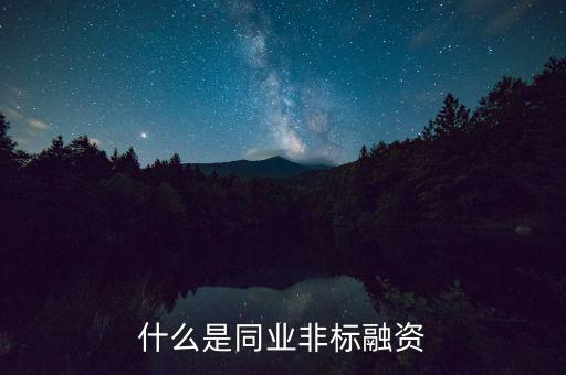 什么是非標(biāo)融資，什么叫非標(biāo)融資