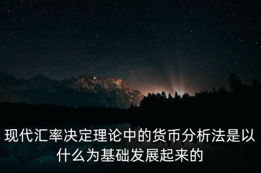 現(xiàn)代匯率決定理論中的貨幣分析法是以什么為基礎(chǔ)發(fā)展起來(lái)的