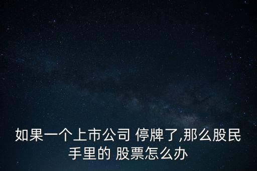 如果一個上市公司 停牌了,那么股民手里的 股票怎么辦