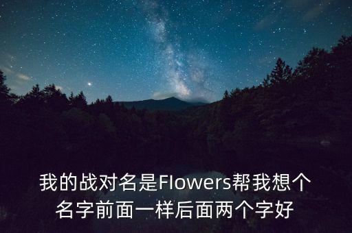 石油戰(zhàn)對(duì)的名字什么好，我的戰(zhàn)對(duì)名是FIowers幫我想個(gè)名字前面一樣后面兩個(gè)字好