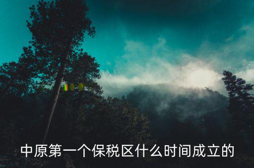 新泰保稅區(qū)什么時(shí)間投建，中原第一個(gè)保稅區(qū)什么時(shí)間成立的