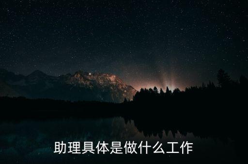 助理具體是做什么工作