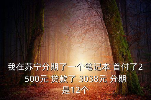 我在蘇寧分期了一個(gè)筆記本 首付了2500元 貸款了 3038元 分期是12個(gè)