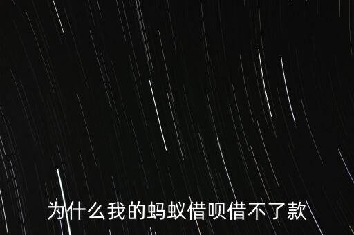 為什么我的螞蟻借唄借不了款