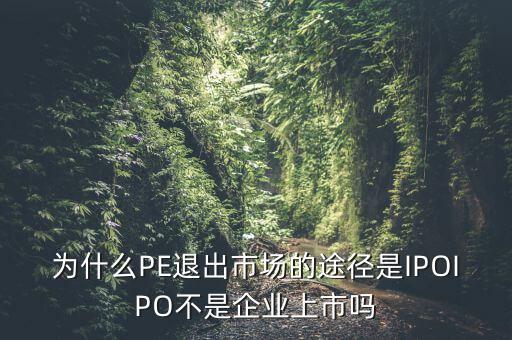 為什么PE退出市場的途徑是IPOIPO不是企業(yè)上市嗎